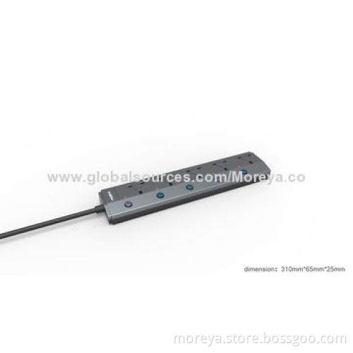 New Design Power Strip, 5-outlet British Individual Switches, Power Saving, 220-250V AC Voltage